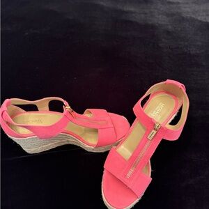 Michael Kors Vibrant Pink Wedge Sandals